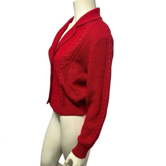 Vintage 100% Pure Virgin Wool Woodstock International by Bernard Red Sweater - Picture 4 of 11